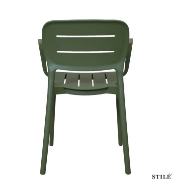 Sedia da Esterno in Polipropilene con Braccioli 3 Colori - Bologna