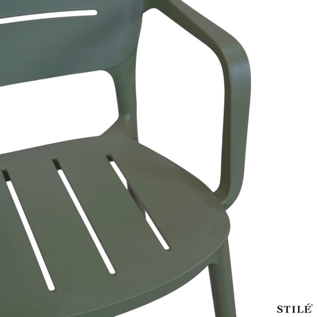 Sedia da Esterno in Polipropilene con Braccioli 3 Colori - Bologna