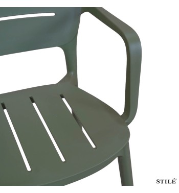 Sedia da Esterno in Polipropilene con Braccioli 3 Colori - Bologna