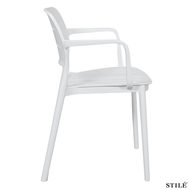 Sedia da Esterno in Polipropilene con Braccioli 3 Colori - Bologna