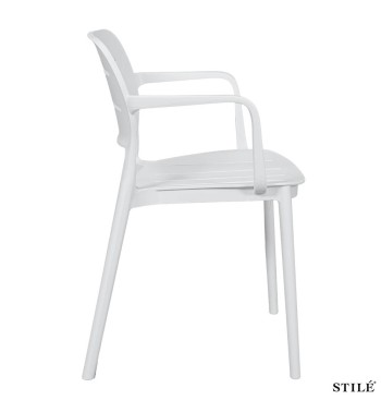 Sedia da Esterno in Polipropilene con Braccioli 3 Colori - Bologna