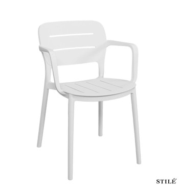 Sedia da Esterno in Polipropilene con Braccioli 3 Colori - Bologna