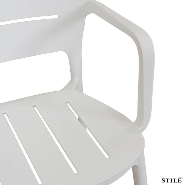 Sedia da Esterno in Polipropilene con Braccioli 3 Colori - Bologna