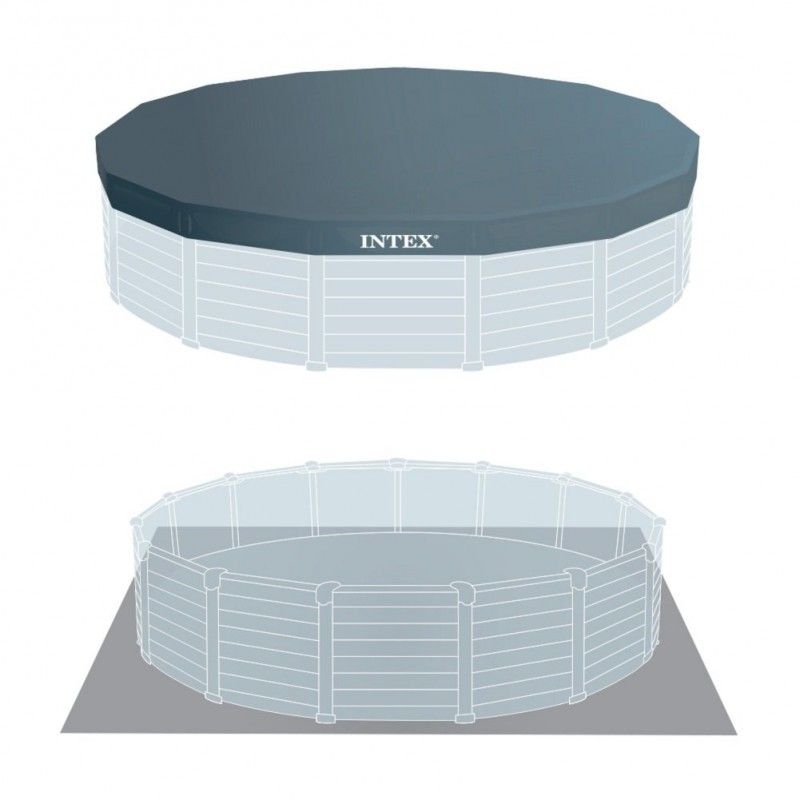 Piscina Graphite D.478xH.124 cm con Filtro a Sabbia - Intex 26384