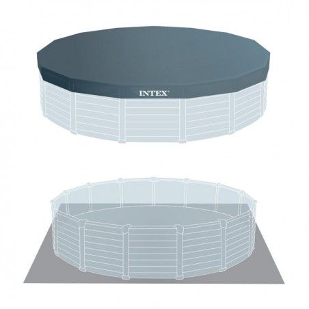 Piscina Graphite D.478xH.124 cm con Filtro a Sabbia - Intex 26384