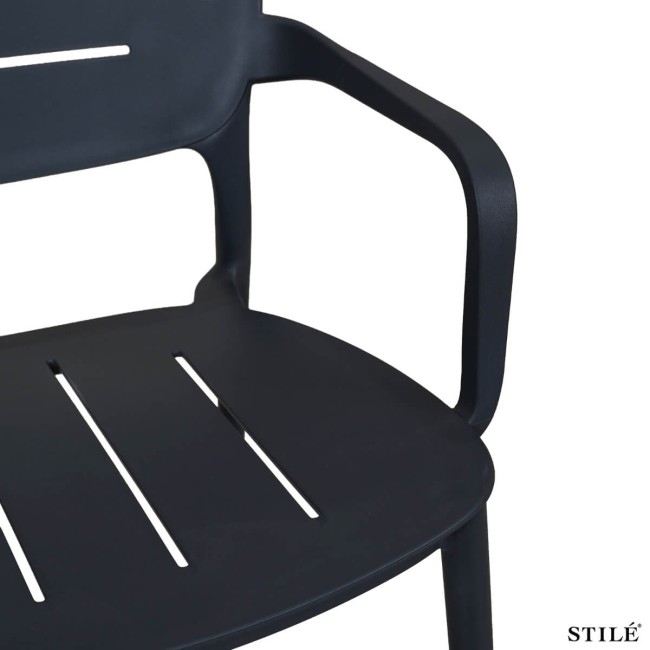 Poltroncina da Giardino in Polipropilene con Braccioli 3 Colori - Milano