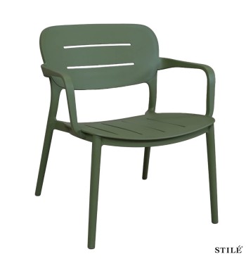 Poltroncina da Giardino in Polipropilene con Braccioli 3 Colori - Milano