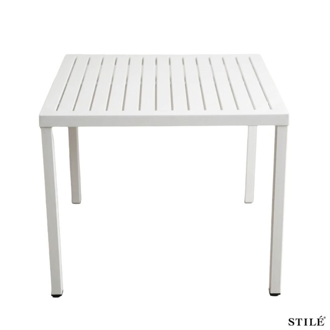 Tavolo da Giardino 90x90 cm in Plastica e Alluminio Bianco - Olbia