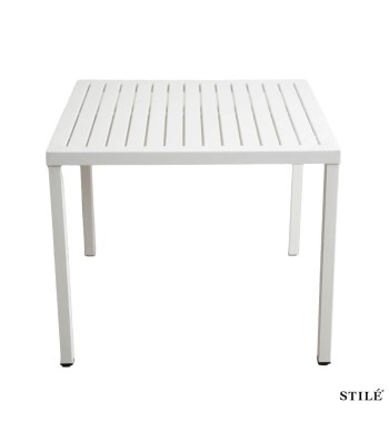 Tavolo da Giardino 90x90 cm in Plastica e Alluminio Bianco - Olbia