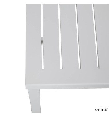 Tavolo da Giardino 90x90 cm in Plastica e Alluminio Bianco - Olbia