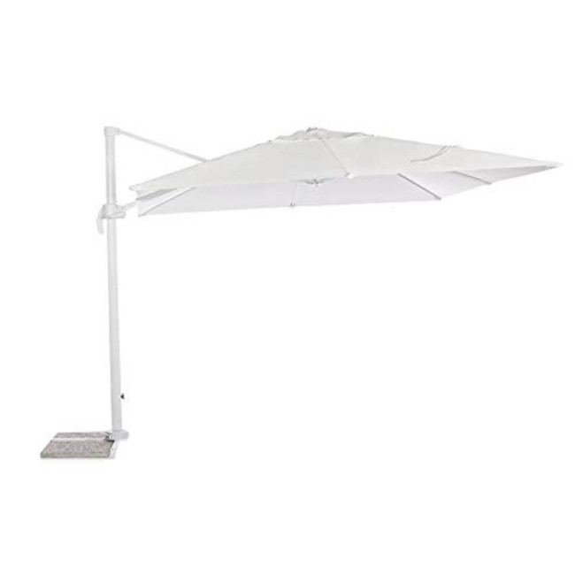 Ombrellone Decentrato da Giardino in Alluminio 3x3 mt Bianco | Alba