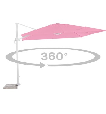 Ombrellone Decentrato da Giardino in Alluminio 3x3 mt Rosa | Alba