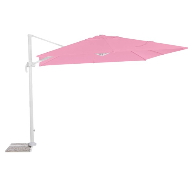 Ombrellone Decentrato da Giardino in Alluminio 3x3 mt Rosa | Alba