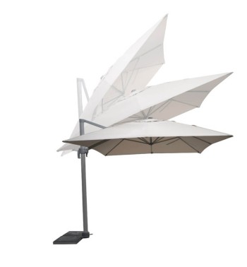 Ombrellone Decentrato da Giardino in Alluminio 3x3 mt Grigio | Alba