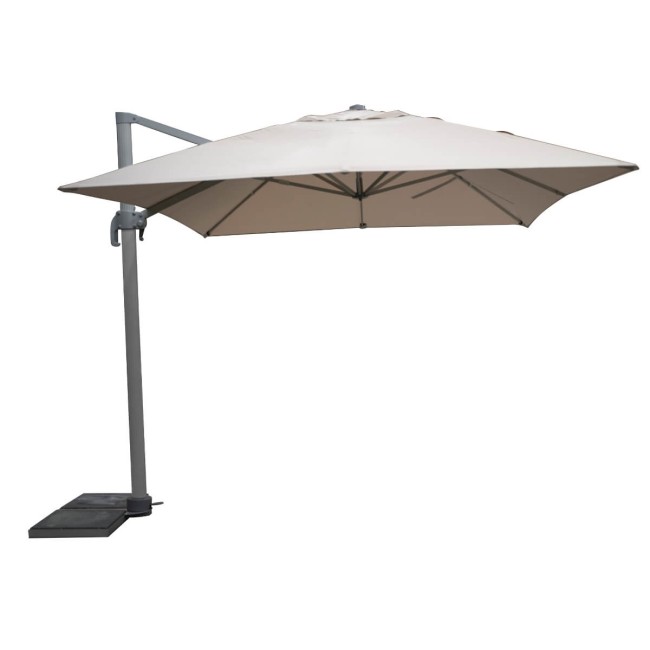 Ombrellone Decentrato da Giardino in Alluminio 3x3 mt Grigio | Alba