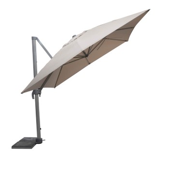 Ombrellone Decentrato da Giardino in Alluminio 3x3 mt Grigio | Alba