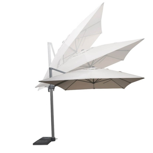 Ombrellone Decentrato da Giardino in Alluminio 3x4 mt Grigio | Alba