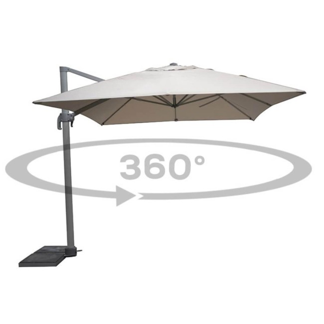 Ombrellone Decentrato da Giardino in Alluminio 3x4 mt Grigio | Alba