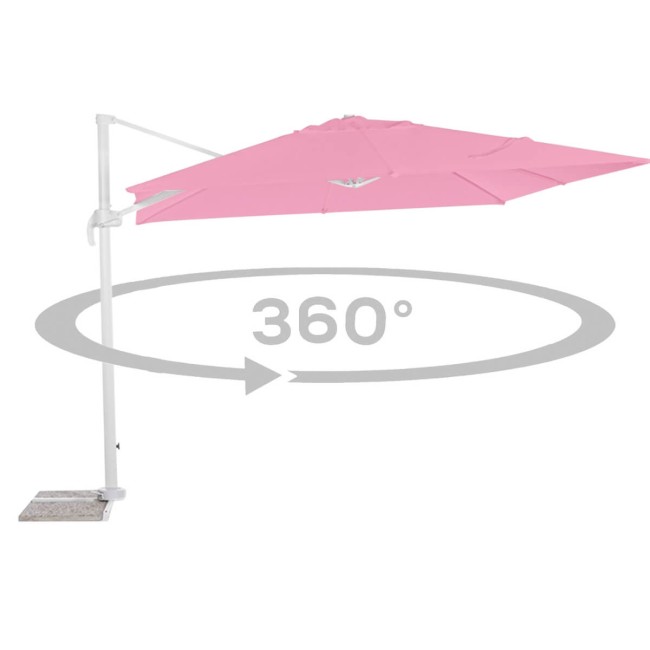 Ombrellone Decentrato da Giardino in Alluminio 3x4 mt Rosa | Alba