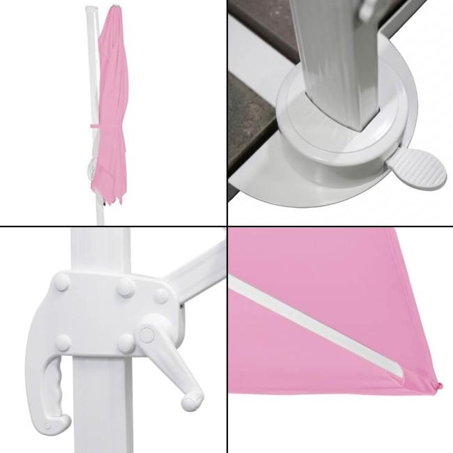 Ombrellone Decentrato da Giardino in Alluminio 3x4 mt Rosa | Alba