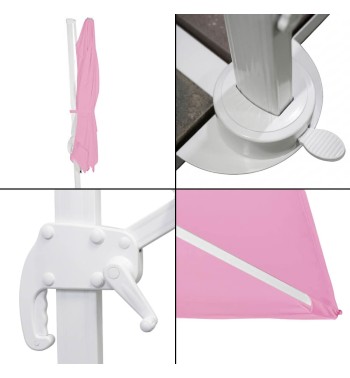 Ombrellone Decentrato da Giardino in Alluminio 3x4 mt Rosa | Alba