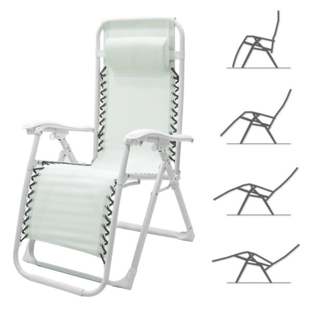 Sedia Relax Reclinabile da Giardino in Acciaio e Textilene - Ariel