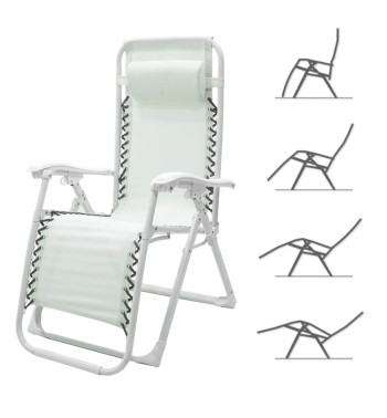 Sedia Relax Reclinabile da Giardino in Acciaio e Textilene - Ariel