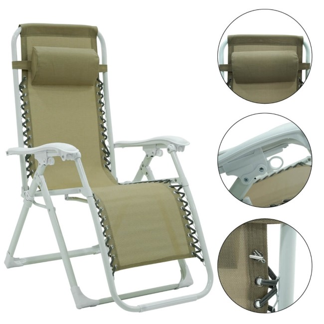 Sedia Relax Reclinabile da Giardino in Acciaio e Textilene - Ariel