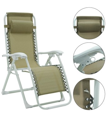 Sedia Relax Reclinabile da Giardino in Acciaio e Textilene - Ariel