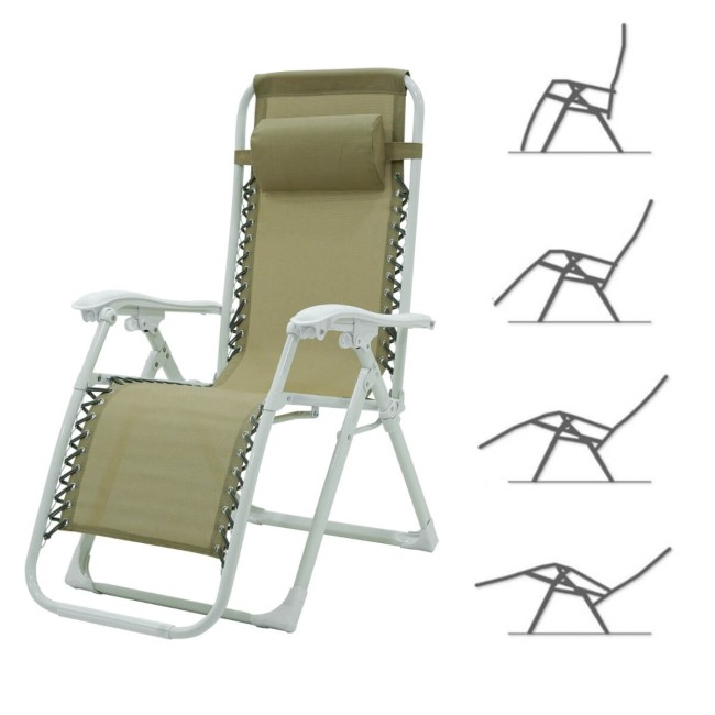 Sedia Relax Reclinabile da Giardino in Acciaio e Textilene - Ariel