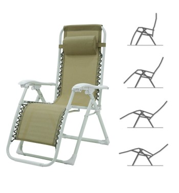 Sedia Relax Reclinabile da Giardino in Acciaio e Textilene - Ariel