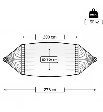 Amaca da Giardino e Campeggio in Cotone 278 cm