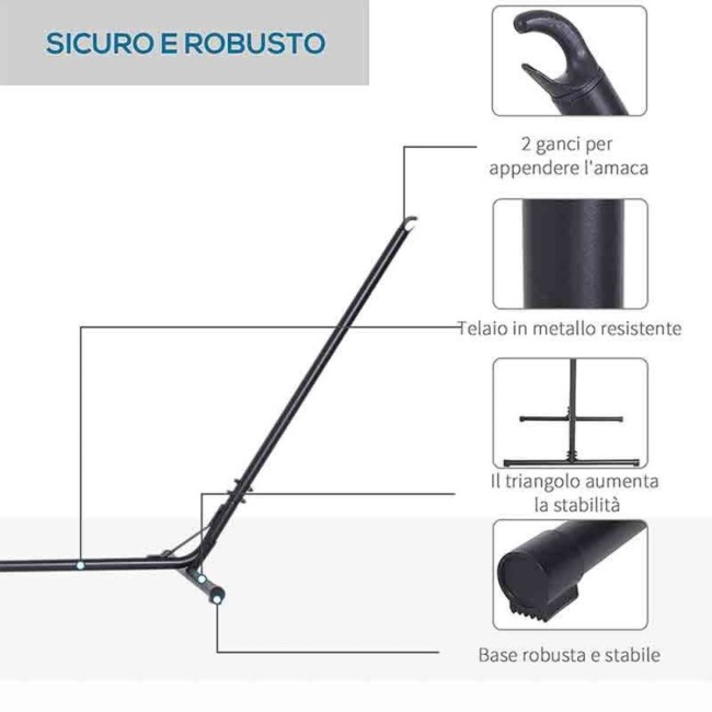 Struttura Allungabile in Acciaio per Amaca da Giardino