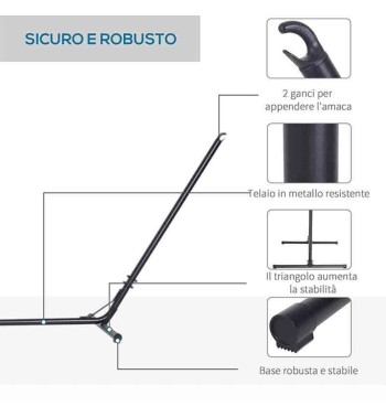 Struttura Allungabile in Acciaio per Amaca da Giardino