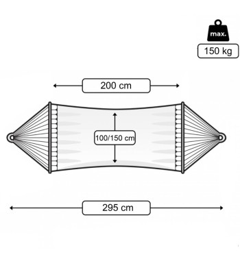 Amaca da Giardino e Campeggio in Cotone 295 cm