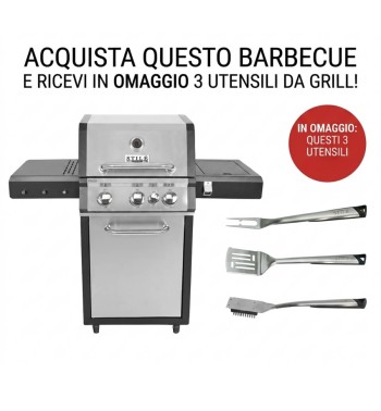 Barbecue a Gas 3 Fuochi con Fornello Laterale - Praga