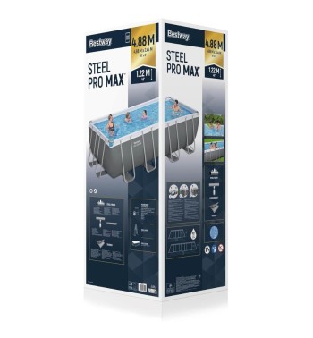 Piscina Power Steel 488x244x122 cm con Filtro a Cartuccia - Bestway 56670