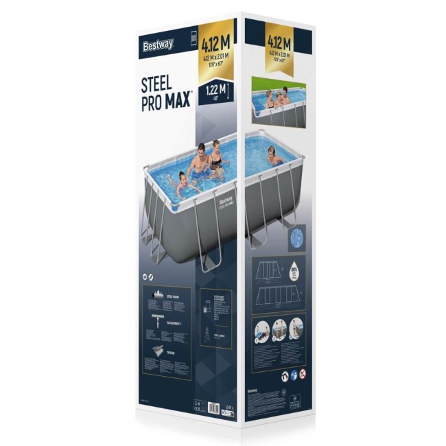 Piscina Power Steel 412x201x122 cm con Filtro a Cartuccia - 56456 Bestway