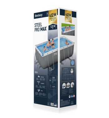 Piscina Power Steel 412x201x122 cm con Filtro a Cartuccia - 56456 Bestway