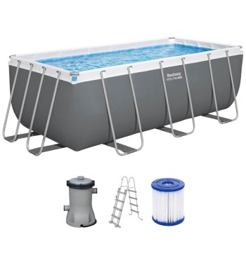 Piscina Power Steel 412x201x122 cm con Filtro a Cartuccia - 56456 Bestway