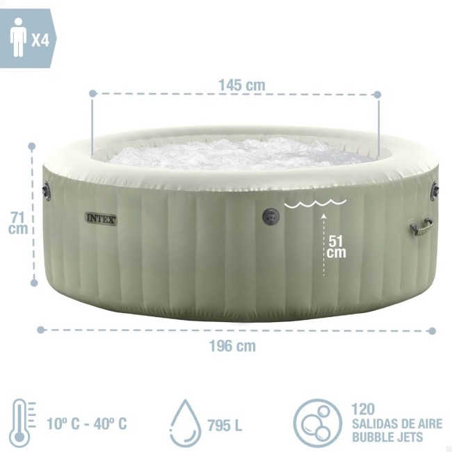 Spa Idromassaggio gonfiabile | 4 posti, 196cm x 71cm - Intex 28426