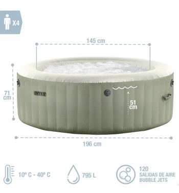 Spa Idromassaggio gonfiabile | 4 posti, 196cm x 71cm - Intex 28426