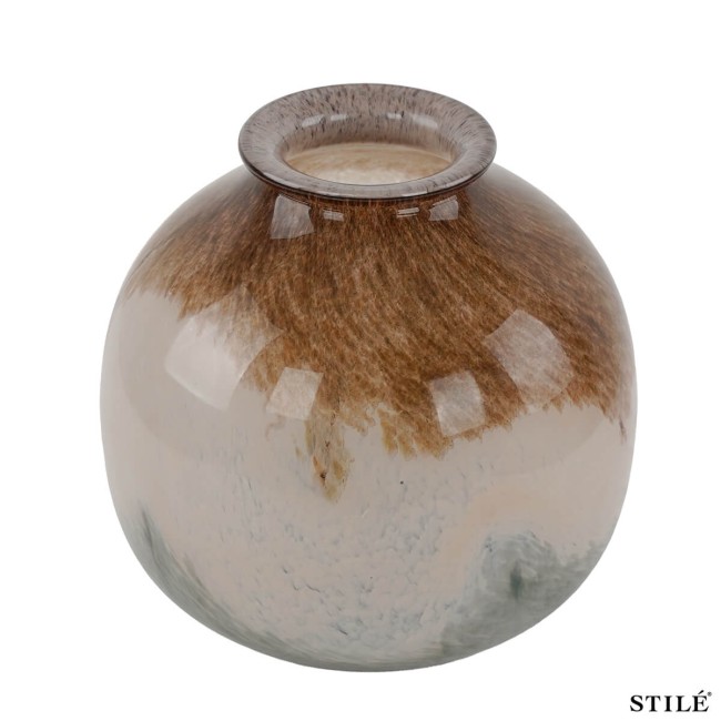 Vaso Decorativo in Vetro Beige Sfumato - 2 Misure