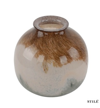 Vaso Decorativo in Vetro Beige Sfumato - 2 Misure