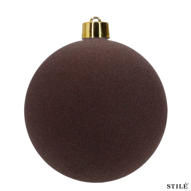 Palla di Natale in Plastica e Velluto D.25 cm Conf. 1 Pz