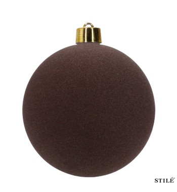 Palla di Natale in Plastica e Velluto D.25 cm Conf. 1 Pz