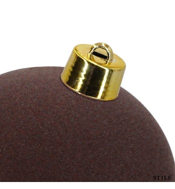Palla di Natale in Plastica e Velluto D.25 cm Conf. 1 Pz