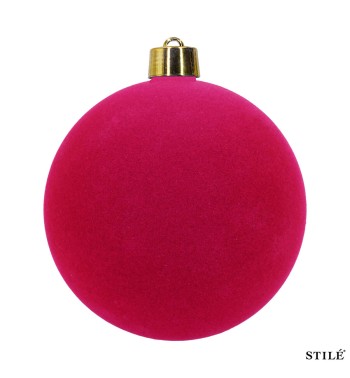 Palla di Natale in Plastica e Velluto D.25 cm Conf. 1 Pz