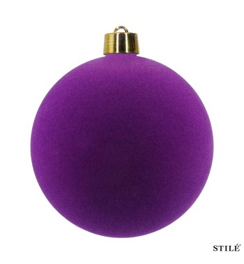 Palla di Natale in Plastica e Velluto D.25 cm Conf. 1 Pz