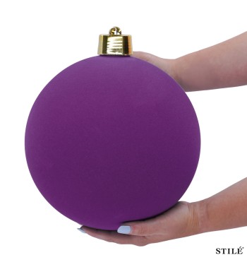 Palla di Natale in Plastica e Velluto D.25 cm Conf. 1 Pz